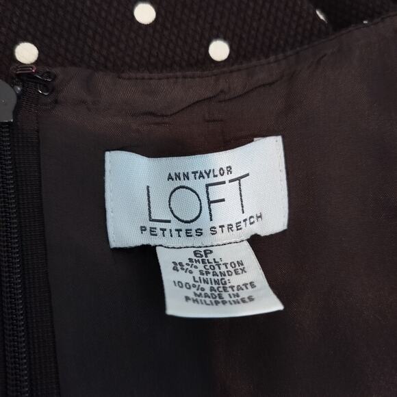 Ann Taylor LOFT Sleeveless Top Polka Dot Cotton - Picture 8 of 8